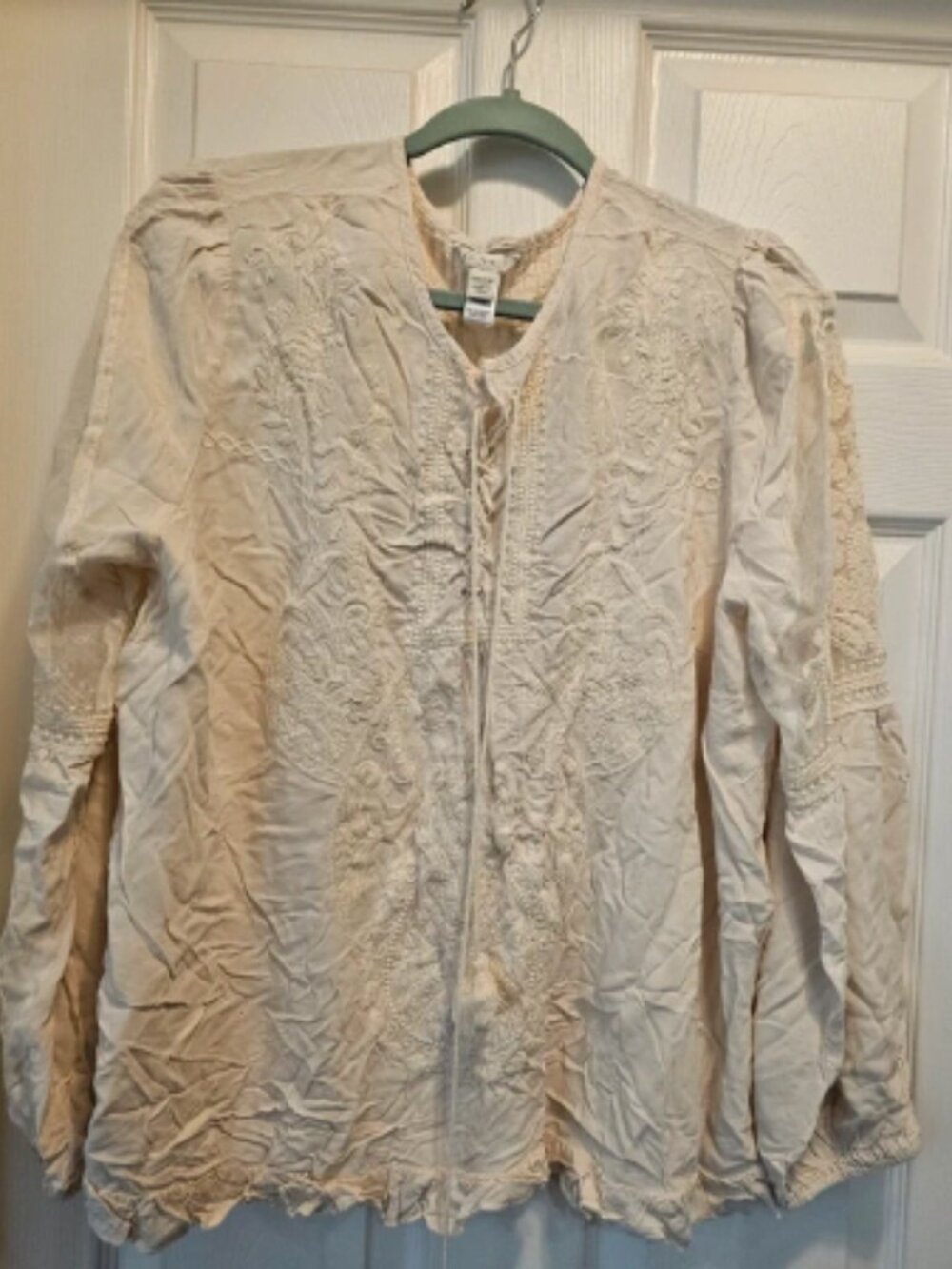 Cato Embroidered Peasant Top Sz 18-20W